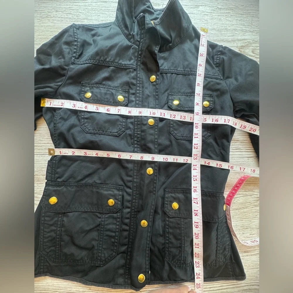 J. Crew Utility Safari Resin-Coated Jacket Black Size S